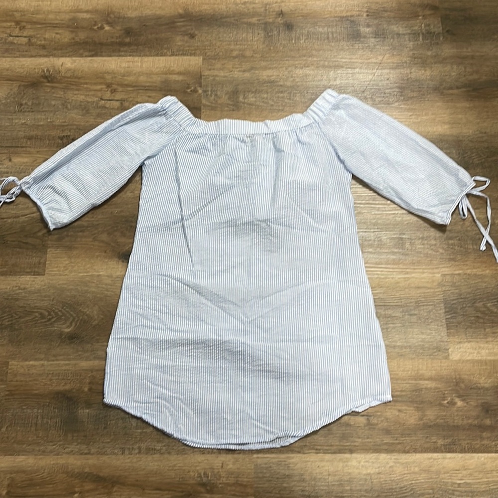 Love Notes Size medium Blue and White Striped Mini Dress